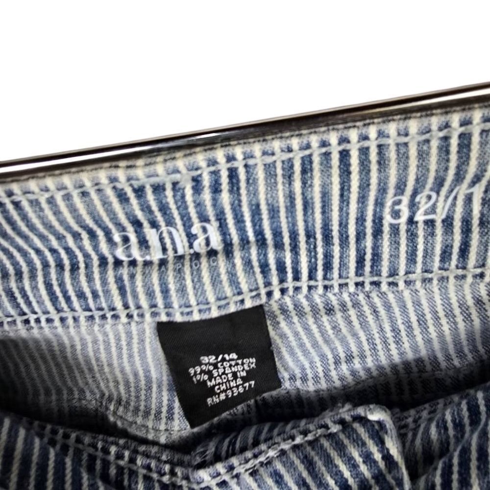 A.N.A Blue And White Striped Women's Skinny Ankle Jeans - Picture 8 of 13